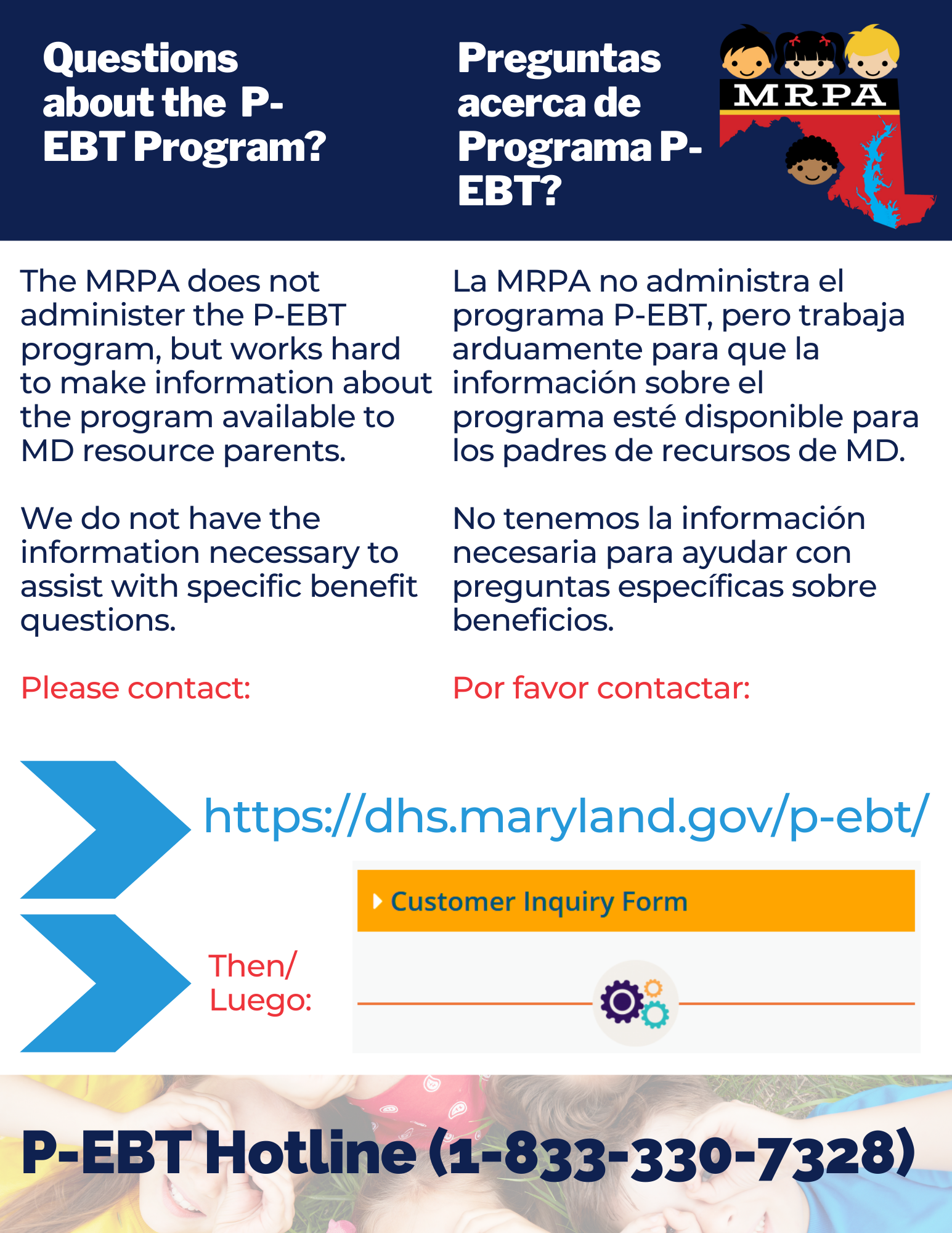 PandemicElectronic Benefit Transfer (PEBT) Maryland Resource Parent