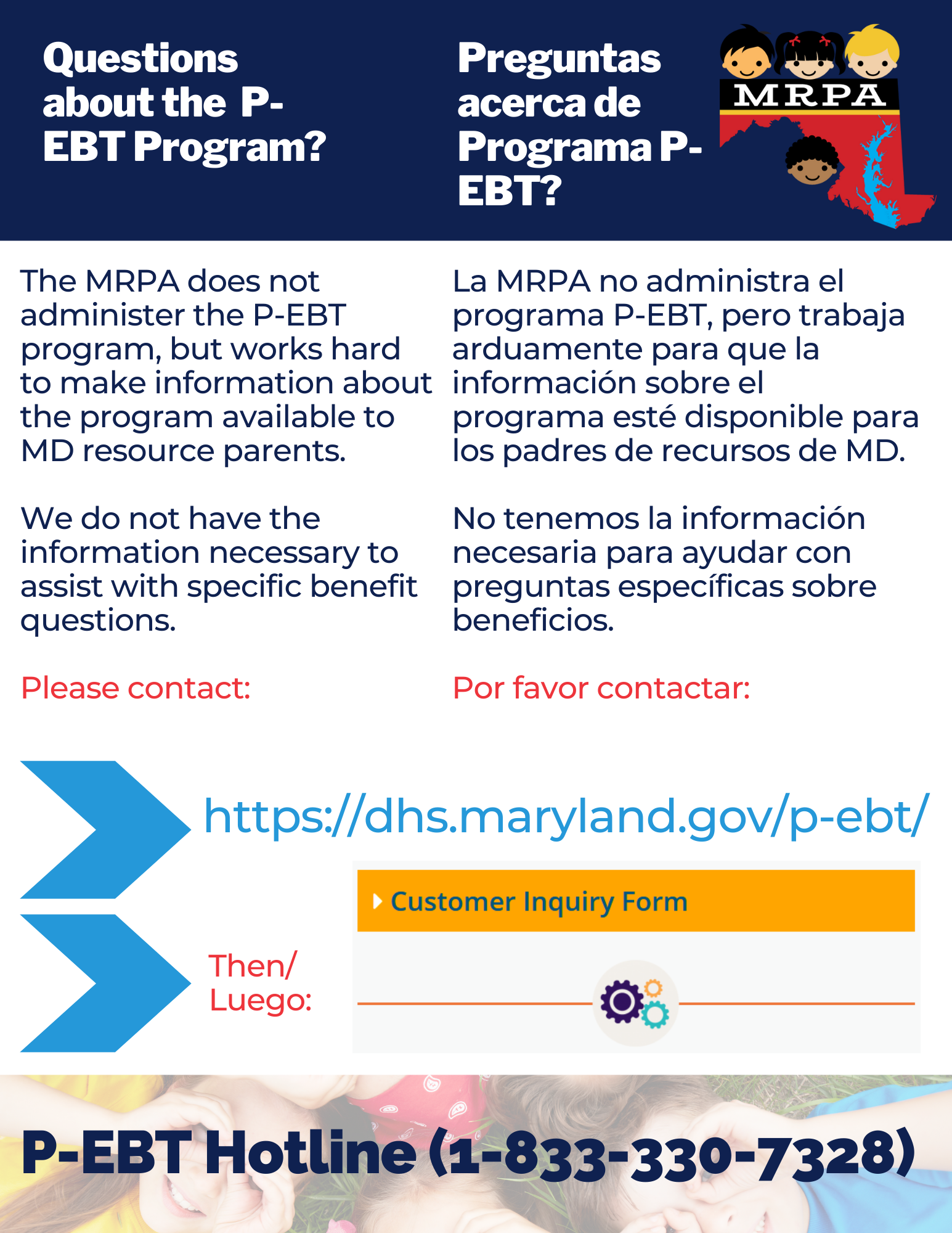 Maryland P EBT Benefits for September Maryland Resource Parent