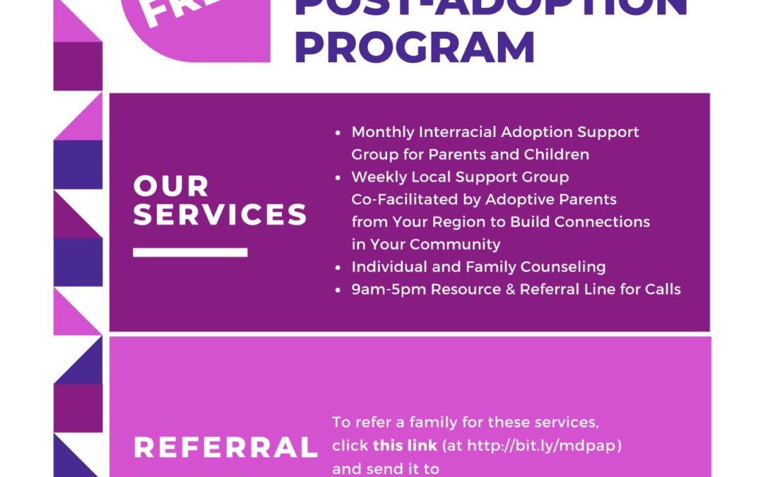 Maryland Post-Adoption Program Support Group Flyer