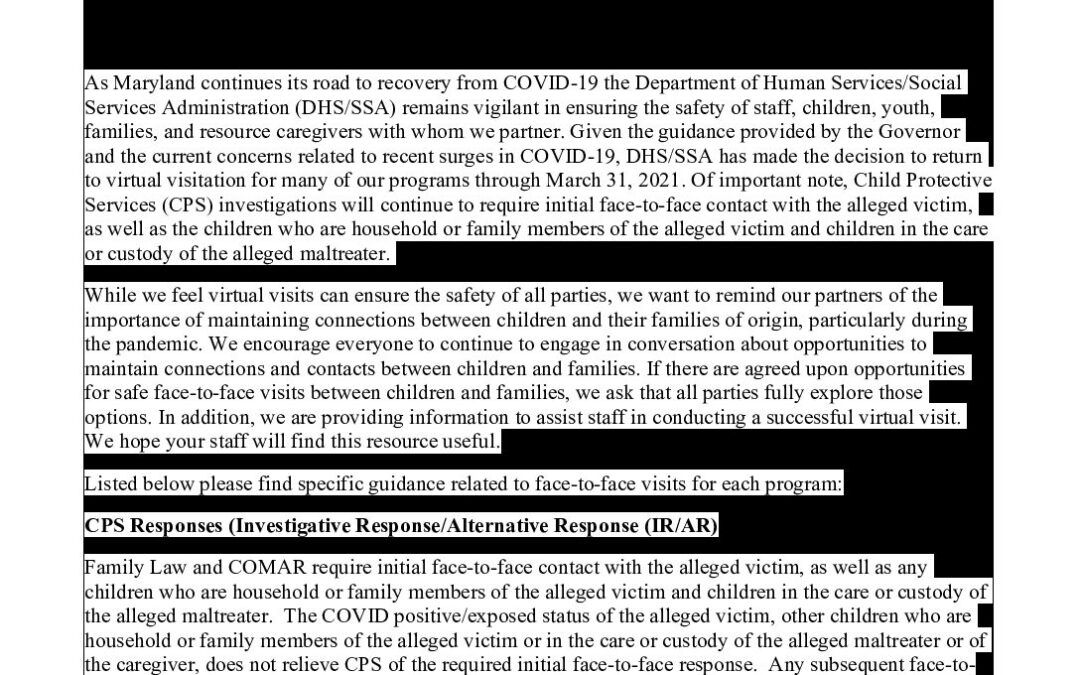 Virtual Visitation Guidelines Maryland Resource Parent Association